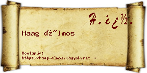 Haag Álmos névjegykártya
