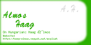 almos haag business card